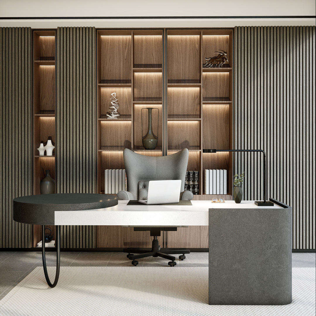 Lamella House Acoustic Slat Panels - Grey Oak